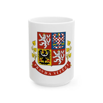 Greater coat of arms of the Czech Republic (Presidential version) - White Coffee Mug-15oz-Go Mug Yourself