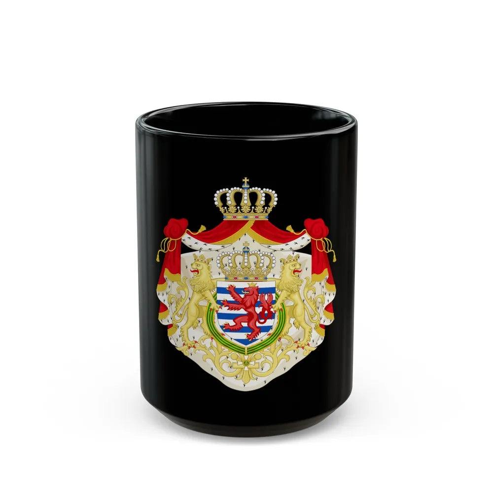 Greater coat of arms of the grand-duchy of Luxembourg 2 - Black Coffee Mug-15oz-Go Mug Yourself