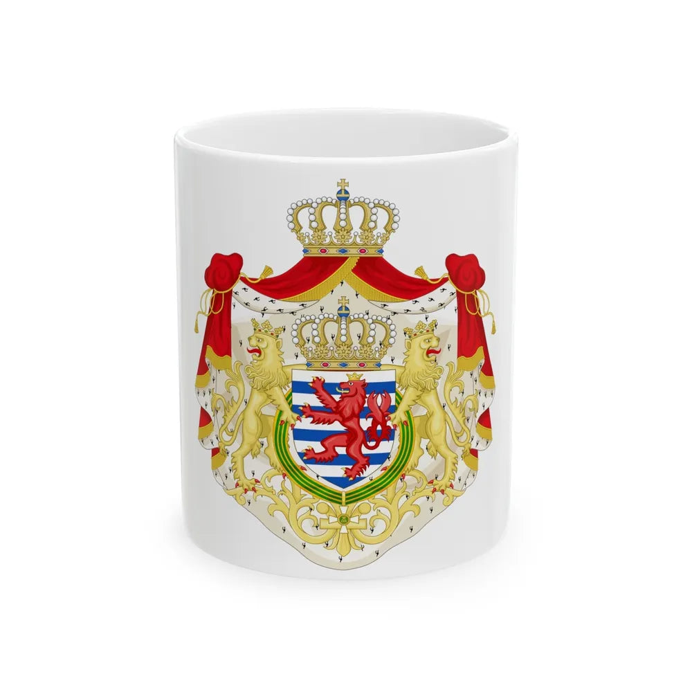 Greater coat of arms of the grand-duchy of Luxembourg 2 - White Coffee Mug-11oz-Go Mug Yourself