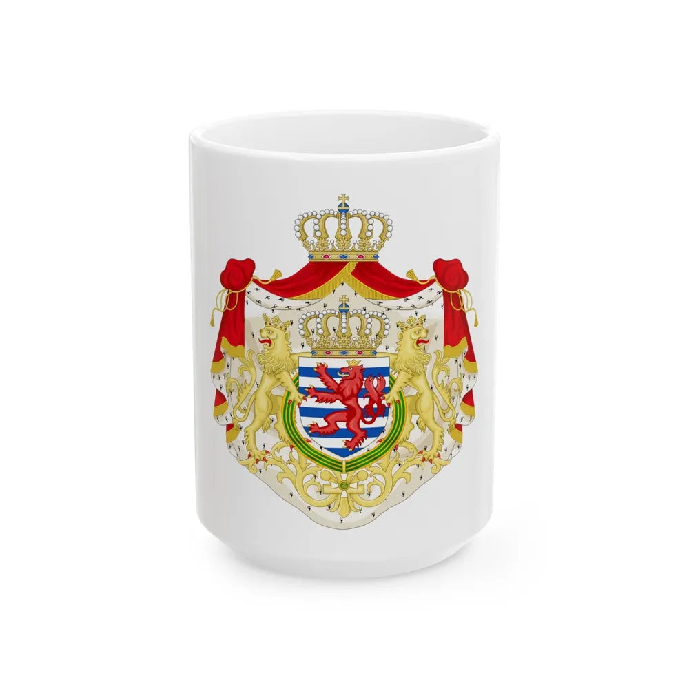 Greater coat of arms of the grand-duchy of Luxembourg 2 - White Coffee Mug-15oz-Go Mug Yourself