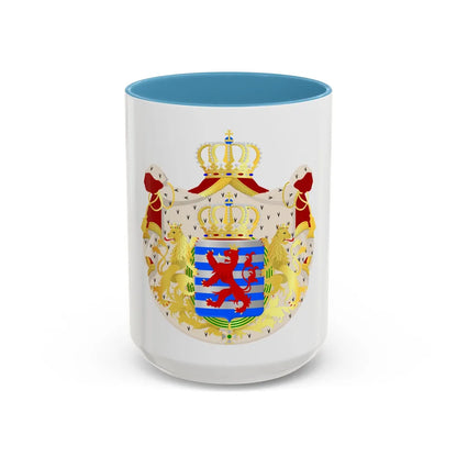 Greater coat of arms of the grand-duchy of Luxembourg - Accent Coffee Mug 15oz Light Blue - Go Mug Yourself