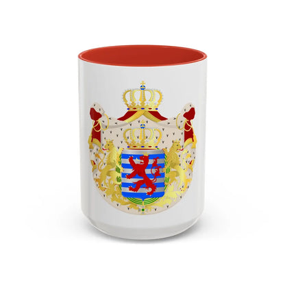 Greater coat of arms of the grand-duchy of Luxembourg - Accent Coffee Mug 15oz Red - Go Mug Yourself