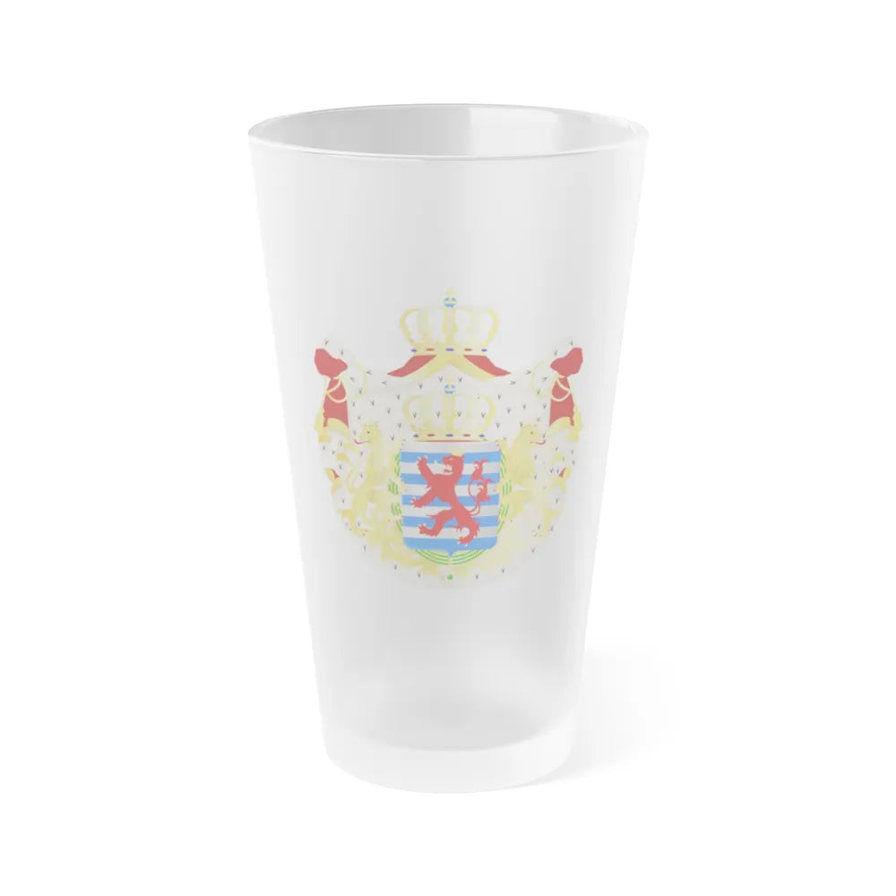 Greater coat of arms of the grand-duchy of Luxembourg - Frosted Pint Glass 16oz-16oz-Frosted-Go Mug Yourself