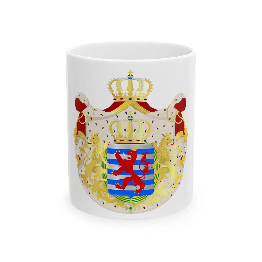 Greater coat of arms of the grand-duchy of Luxembourg - White Coffee Mug-11oz-Go Mug Yourself