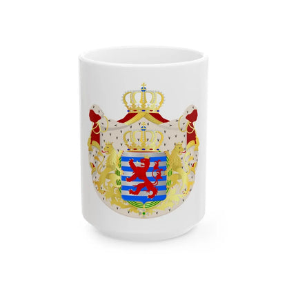 Greater coat of arms of the grand-duchy of Luxembourg - White Coffee Mug-15oz-Go Mug Yourself