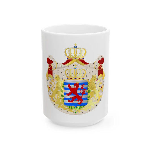 Greater coat of arms of the grand-duchy of Luxembourg - White Coffee Mug-15oz-Go Mug Yourself