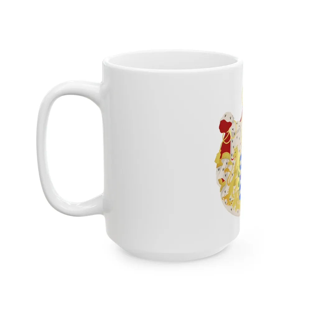 Greater coat of arms of the grand-duchy of Luxembourg - White Coffee Mug-Go Mug Yourself