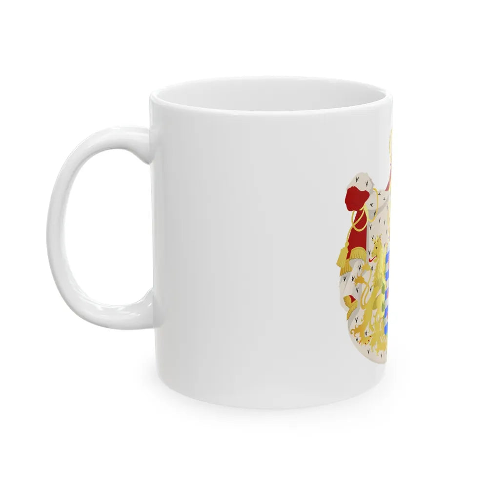 Greater coat of arms of the grand-duchy of Luxembourg - White Coffee Mug-Go Mug Yourself