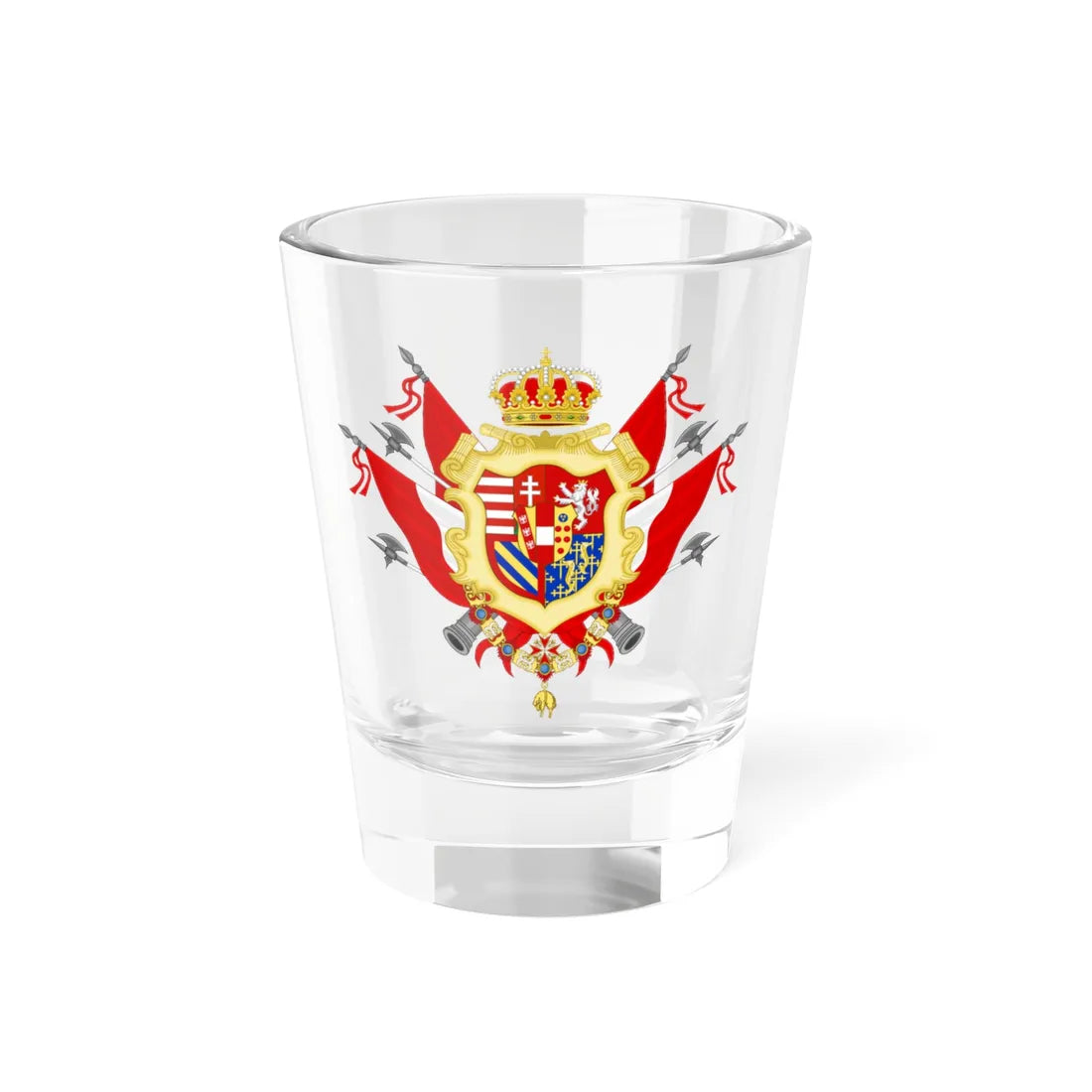 Greater coat of Arms of the Grand duchy of Tuscany (Italy) (Coat of Arms) Shot Glass 1.5oz 1.5oz - Go Mug Yourself