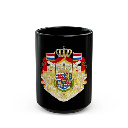 Greater coat of arms of the Grand Duke of Luxembourg (2000) - Black Coffee Mug-15oz-Go Mug Yourself