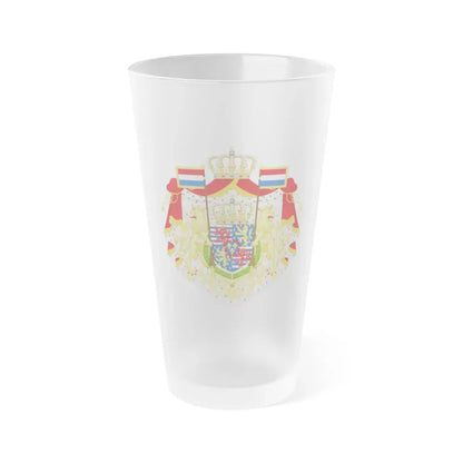Greater coat of arms of the Grand Duke of Luxembourg (2000) - Frosted Pint Glass 16oz 16oz Frosted - Go Mug Yourself