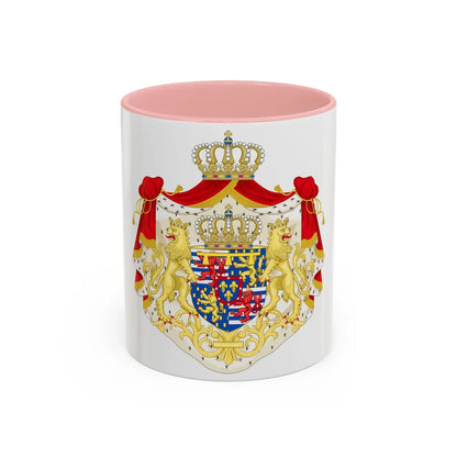 Greater coat of arms of the Hereditary Grand Duke of Luxembourg (2000) - Accent Coffee Mug 11oz Pink - Go Mug Yourself