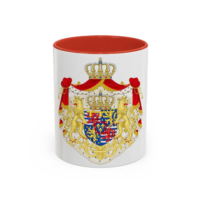 Greater coat of arms of the Hereditary Grand Duke of Luxembourg (2000) - Accent Coffee Mug 11oz Red - Go Mug Yourself