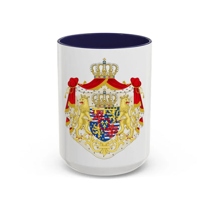 Greater coat of arms of the Hereditary Grand Duke of Luxembourg (2000) - Accent Coffee Mug 15oz Navy - Go Mug Yourself