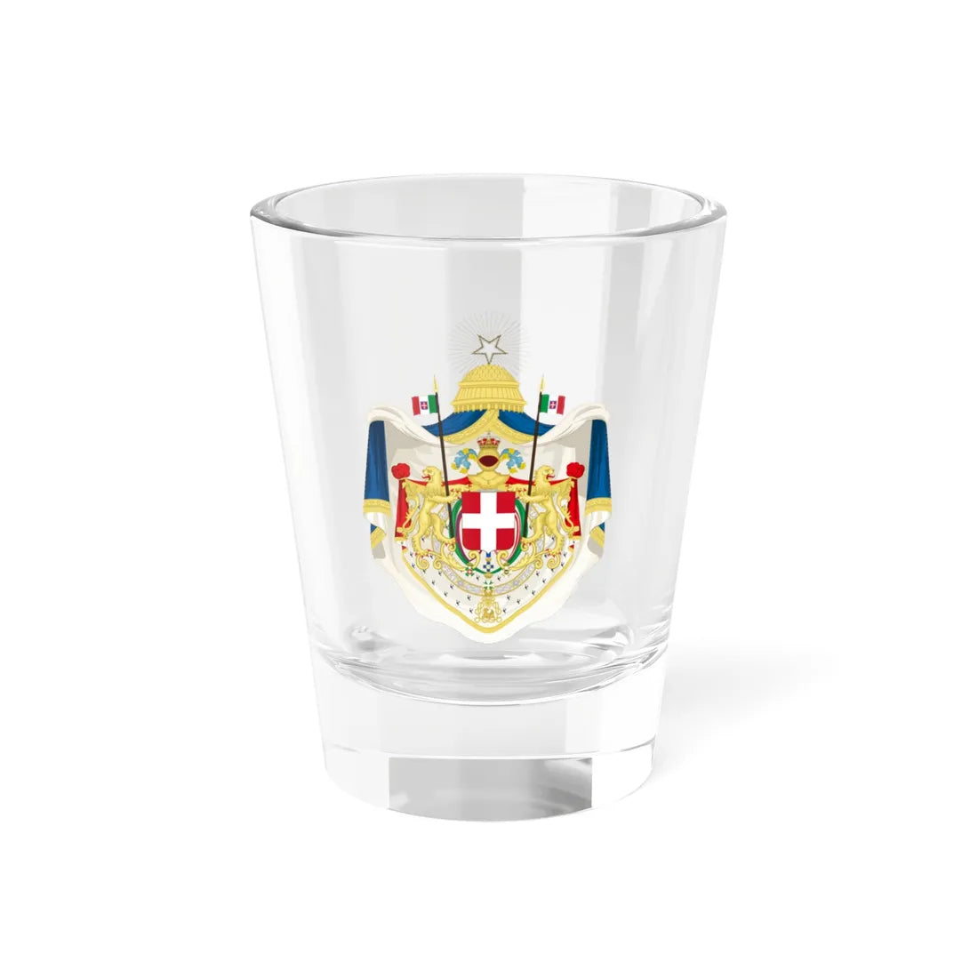 Greater coat of arms of the Kingdom of Italy 1870-1890 (Italy) (Coat of Arms) Shot Glass 1.5oz 1.5oz - Go Mug Yourself
