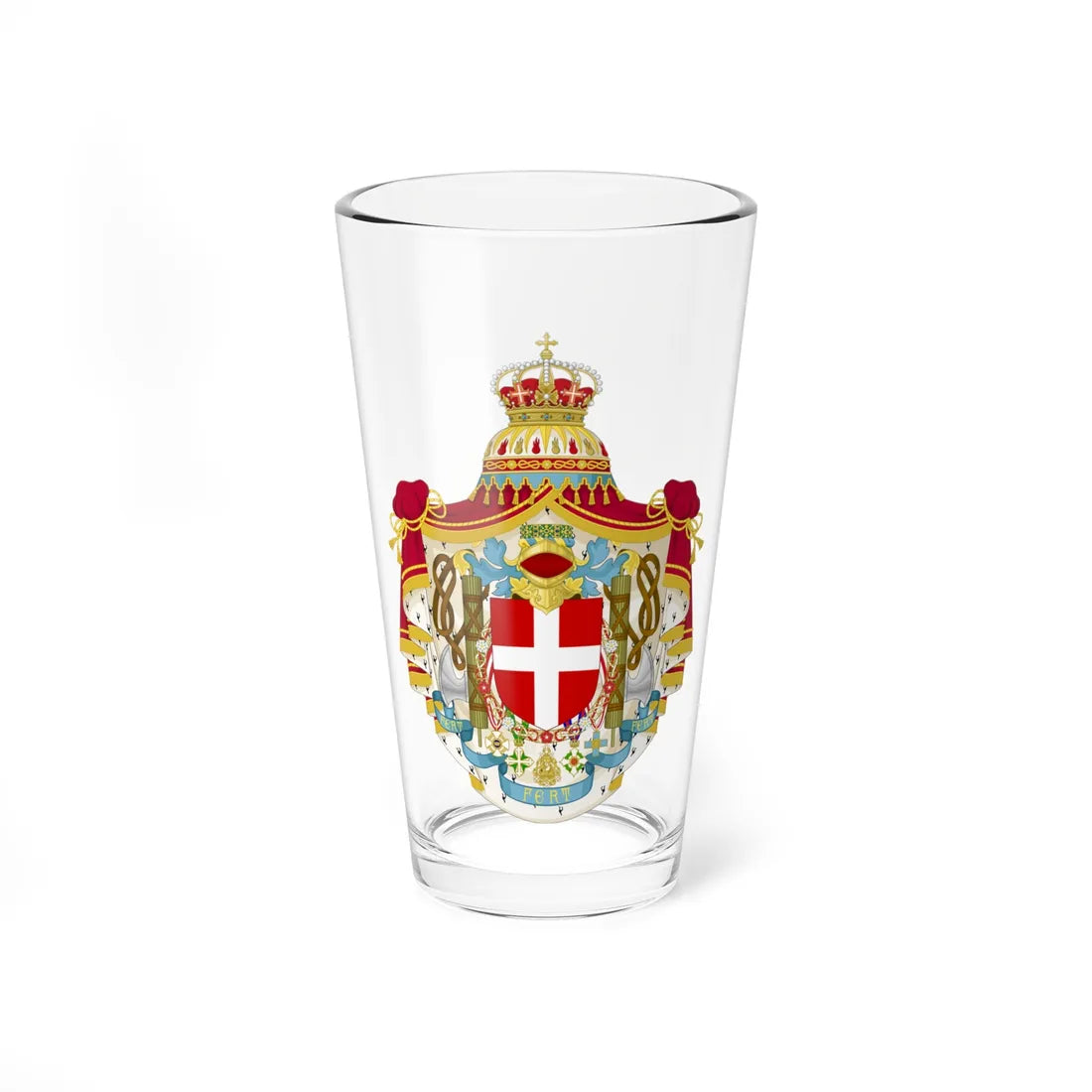 Greater coat of arms of the Kingdom of Italy 1929-1944 (Italy) (Coat of Arms) Pint Glass 16oz 16oz - Go Mug Yourself