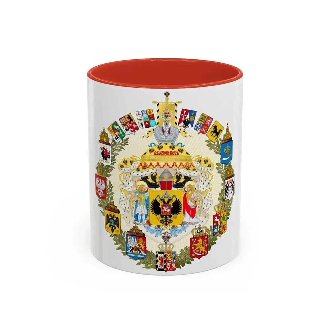 Greater Coat of Arms of the Russian Empire - Accent Coffee Mug 11oz Red - Go Mug Yourself