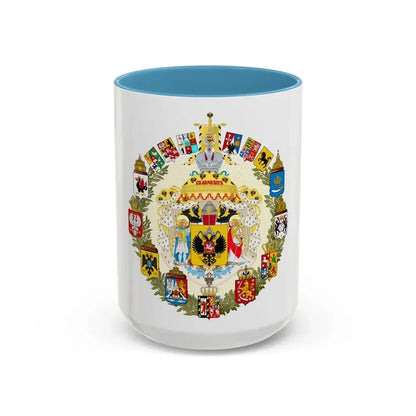 Greater Coat of Arms of the Russian Empire - Accent Coffee Mug 15oz Light Blue - Go Mug Yourself