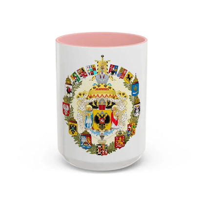 Greater Coat of Arms of the Russian Empire - Accent Coffee Mug 15oz Pink - Go Mug Yourself