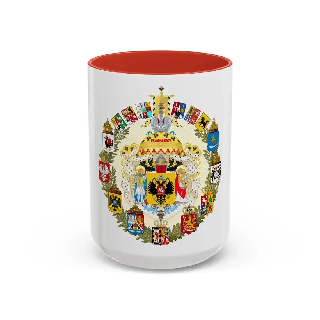 Greater Coat of Arms of the Russian Empire - Accent Coffee Mug 15oz Red - Go Mug Yourself