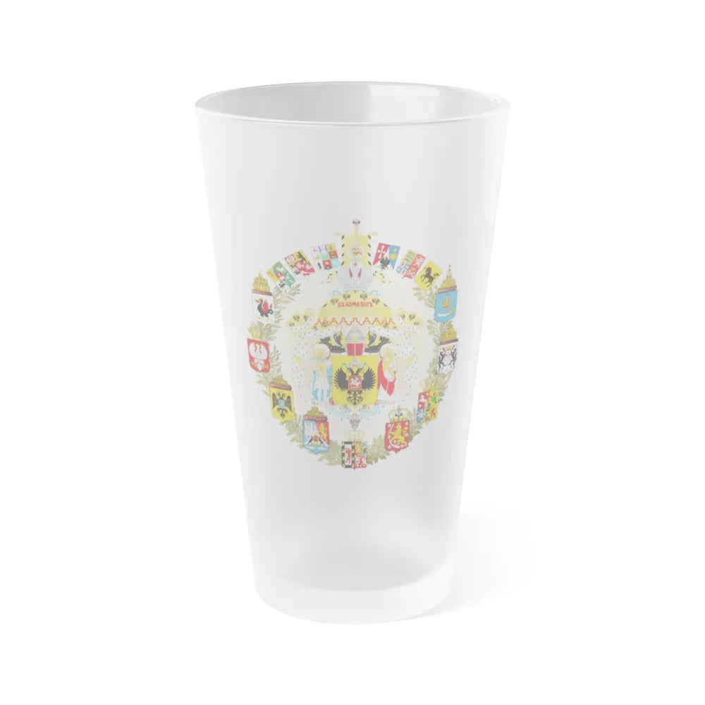 Greater Coat of Arms of the Russian Empire - Frosted Pint Glass 16oz-16oz-Frosted-Go Mug Yourself