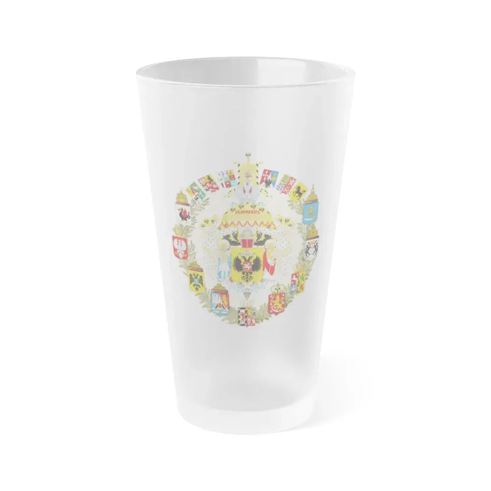 Greater Coat of Arms of the Russian Empire - Frosted Pint Glass 16oz 16oz Frosted - Go Mug Yourself