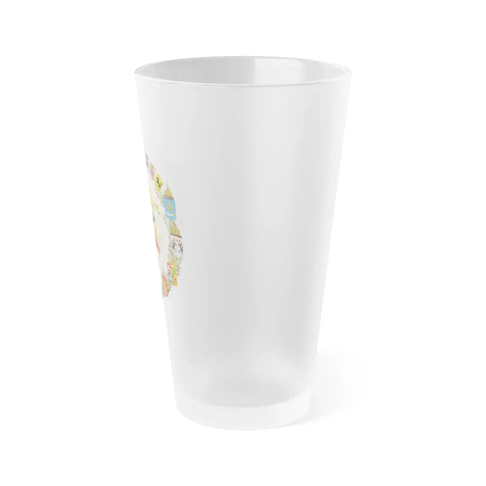 Greater Coat of Arms of the Russian Empire - Frosted Pint Glass 16oz - Go Mug Yourself