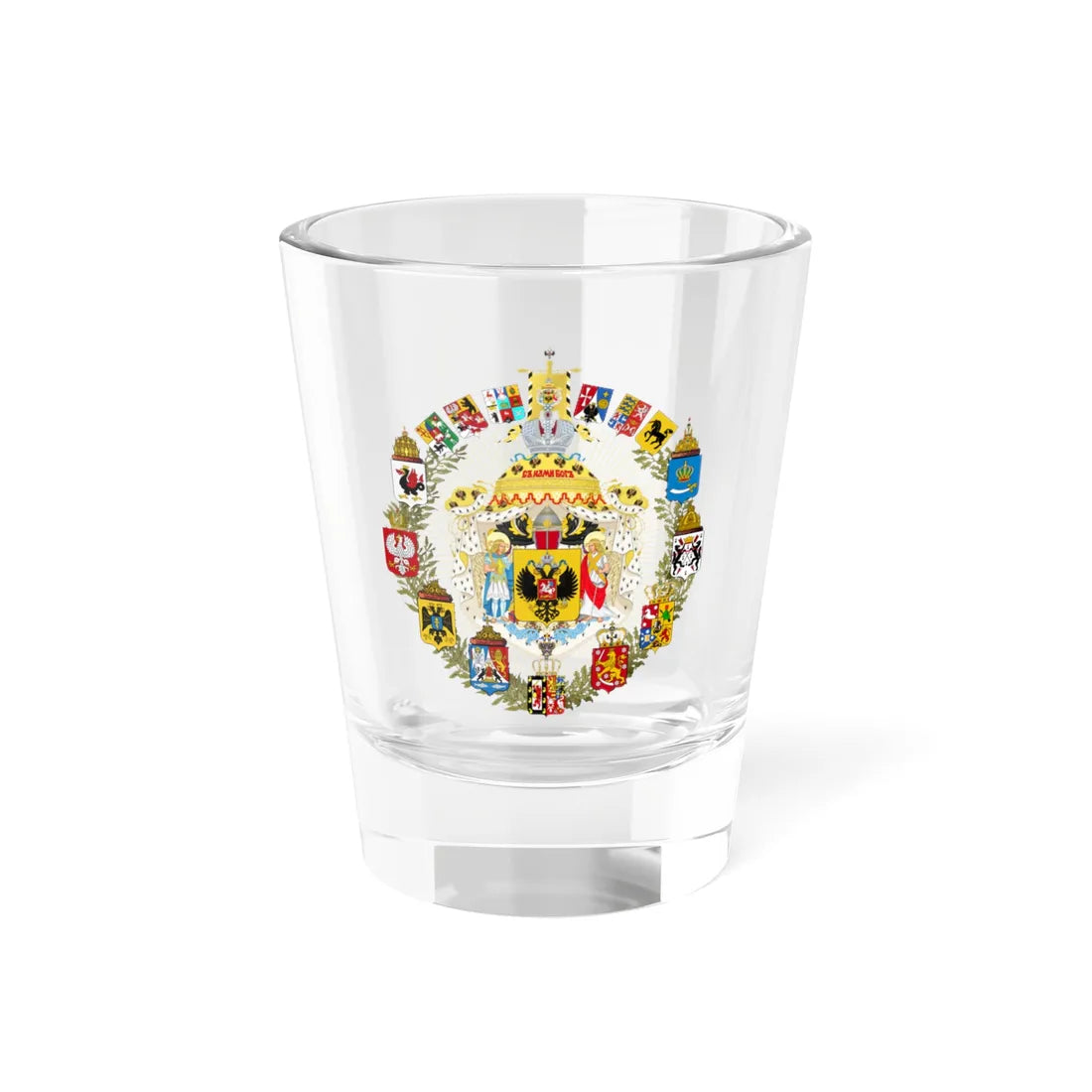 Greater Coat of Arms of the Russian Empire (Russia) (Coat of Arms) Shot Glass 1.5oz 1.5oz - Go Mug Yourself