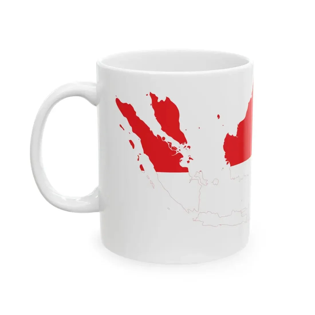 Greater Indonesia flag map (Indonesia) White Coffee Mug - Go Mug Yourself
