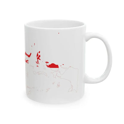 Greater Indonesia flag map (Indonesia) White Coffee Mug - Go Mug Yourself