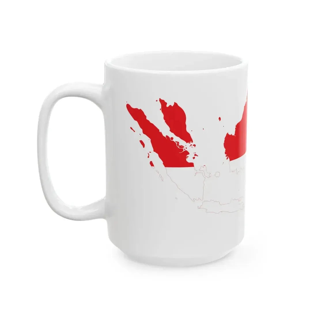 Greater Indonesia flag map (Indonesia) White Coffee Mug - Go Mug Yourself