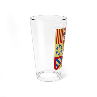 Greater Royal Arms of Spain 1761-1868 and 1874-1931 - Shape Variant (Spain) (Coat of Arms) Pint Glass 16oz - Go Mug Yourself