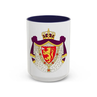 Greater royal coat of arms of Norway - Accent Coffee Mug 15oz Navy - Go Mug Yourself