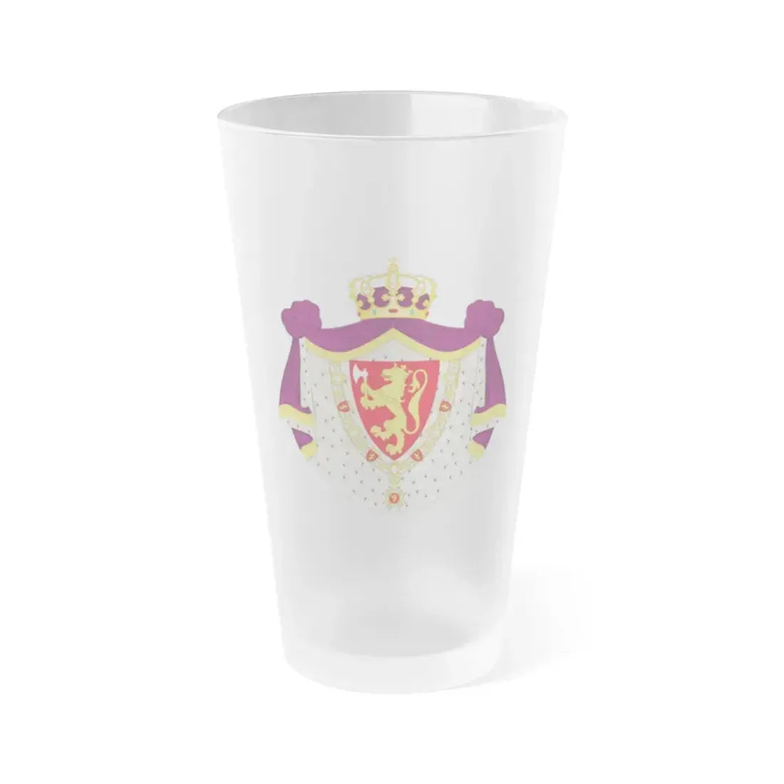 Greater royal coat of arms of Norway - Frosted Pint Glass 16oz Default Title - Go Mug Yourself