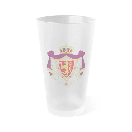 Greater royal coat of arms of Norway - Frosted Pint Glass 16oz Default Title - Go Mug Yourself