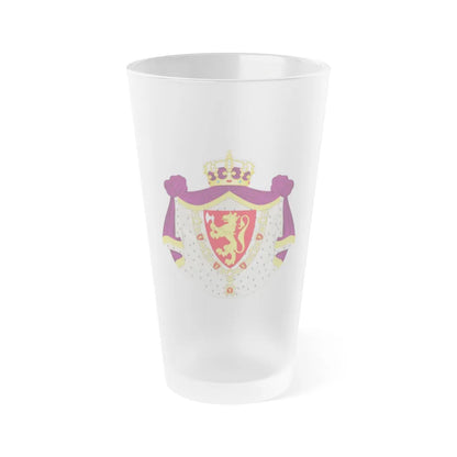 Greater royal coat of arms of Norway - Frosted Pint Glass 16oz-Go Mug Yourself