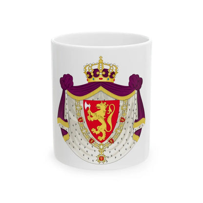 Greater royal coat of arms of Norway - White Coffee Mug-11oz-Go Mug Yourself