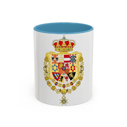 Greater Royal Coat of Arms of Spain (1931) - Accent Coffee Mug 11oz Light Blue - Go Mug Yourself