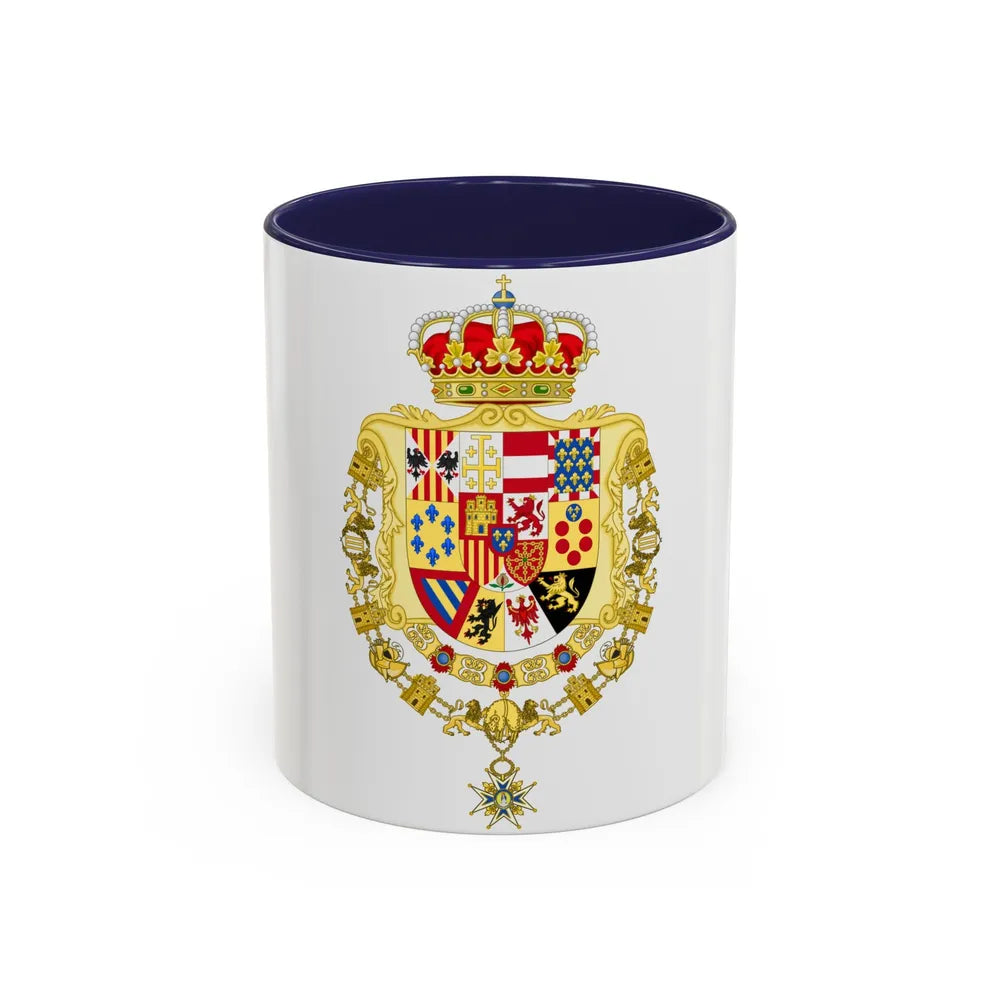 Greater Royal Coat of Arms of Spain (1931) - Accent Coffee Mug 11oz Navy - Go Mug Yourself