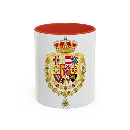 Greater Royal Coat of Arms of Spain (1931) - Accent Coffee Mug 11oz Red - Go Mug Yourself
