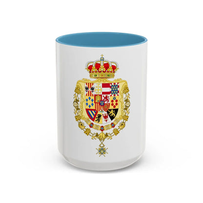 Greater Royal Coat of Arms of Spain (1931) - Accent Coffee Mug 15oz Light Blue - Go Mug Yourself