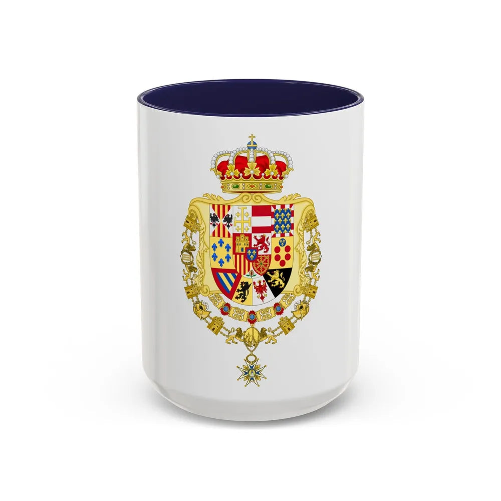 Greater Royal Coat of Arms of Spain (1931) - Accent Coffee Mug 15oz Navy - Go Mug Yourself