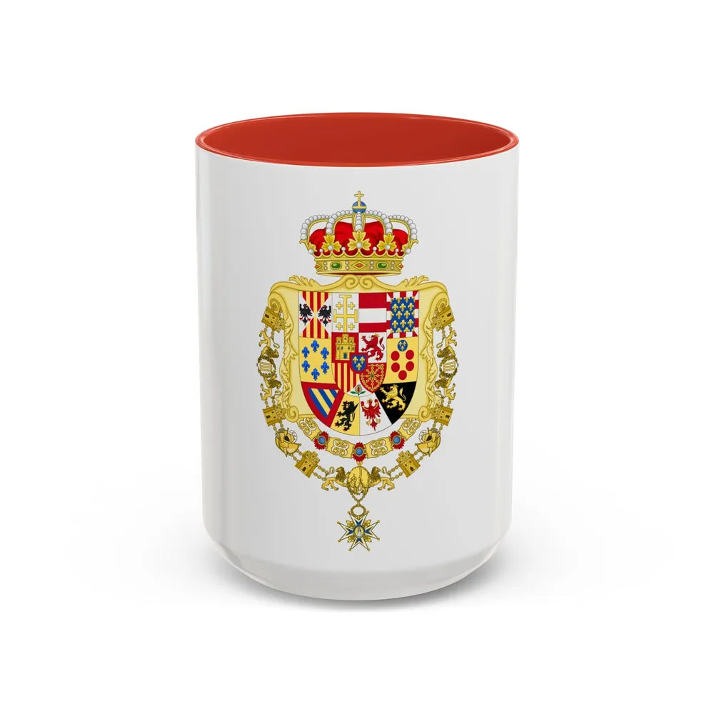 Greater Royal Coat of Arms of Spain (1931) - Accent Coffee Mug 15oz Red - Go Mug Yourself