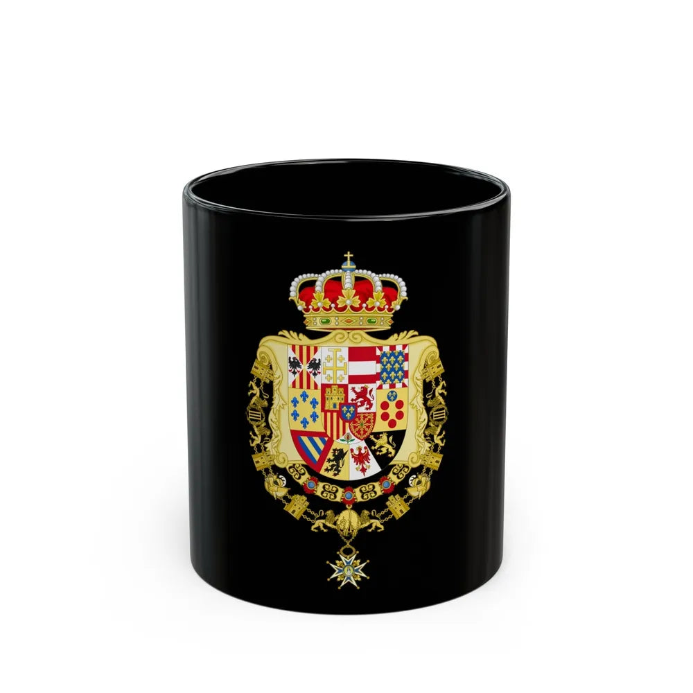 Greater Royal Coat of Arms of Spain (1931) - Black Coffee Mug-11oz-Go Mug Yourself