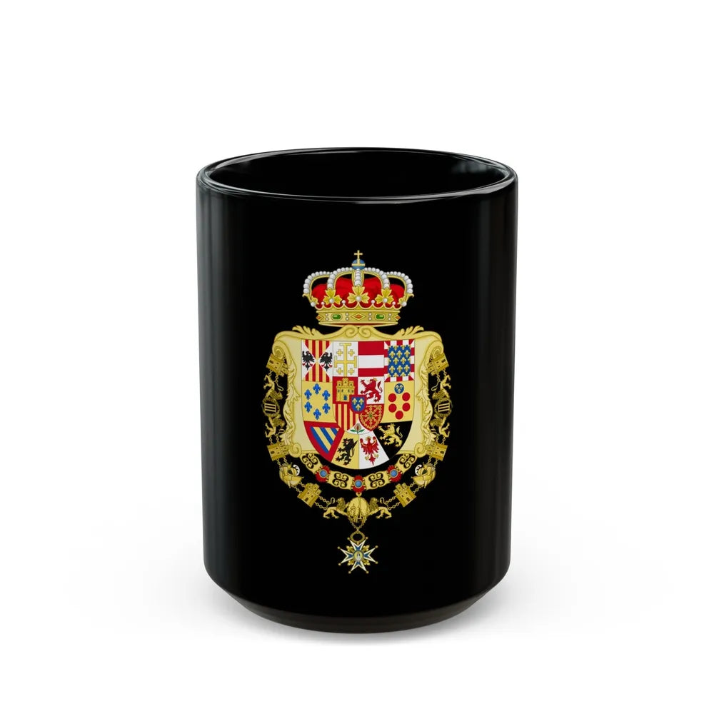 Greater Royal Coat of Arms of Spain (1931) - Black Coffee Mug-15oz-Go Mug Yourself