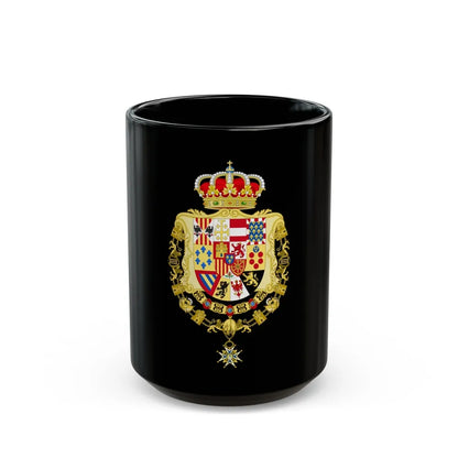 Greater Royal Coat of Arms of Spain (1931) - Black Coffee Mug-15oz-Go Mug Yourself