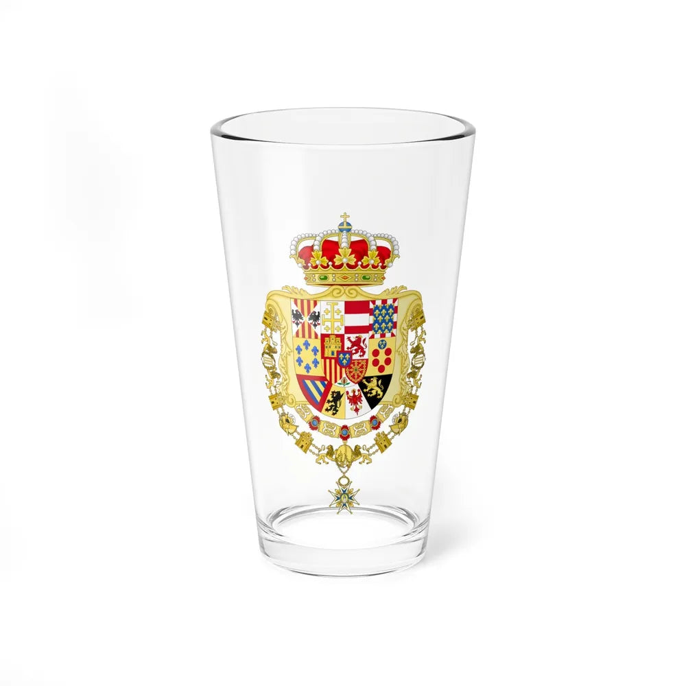 Greater Royal Coat of Arms of Spain (1931) - Pint Glass 16oz-16oz-Go Mug Yourself