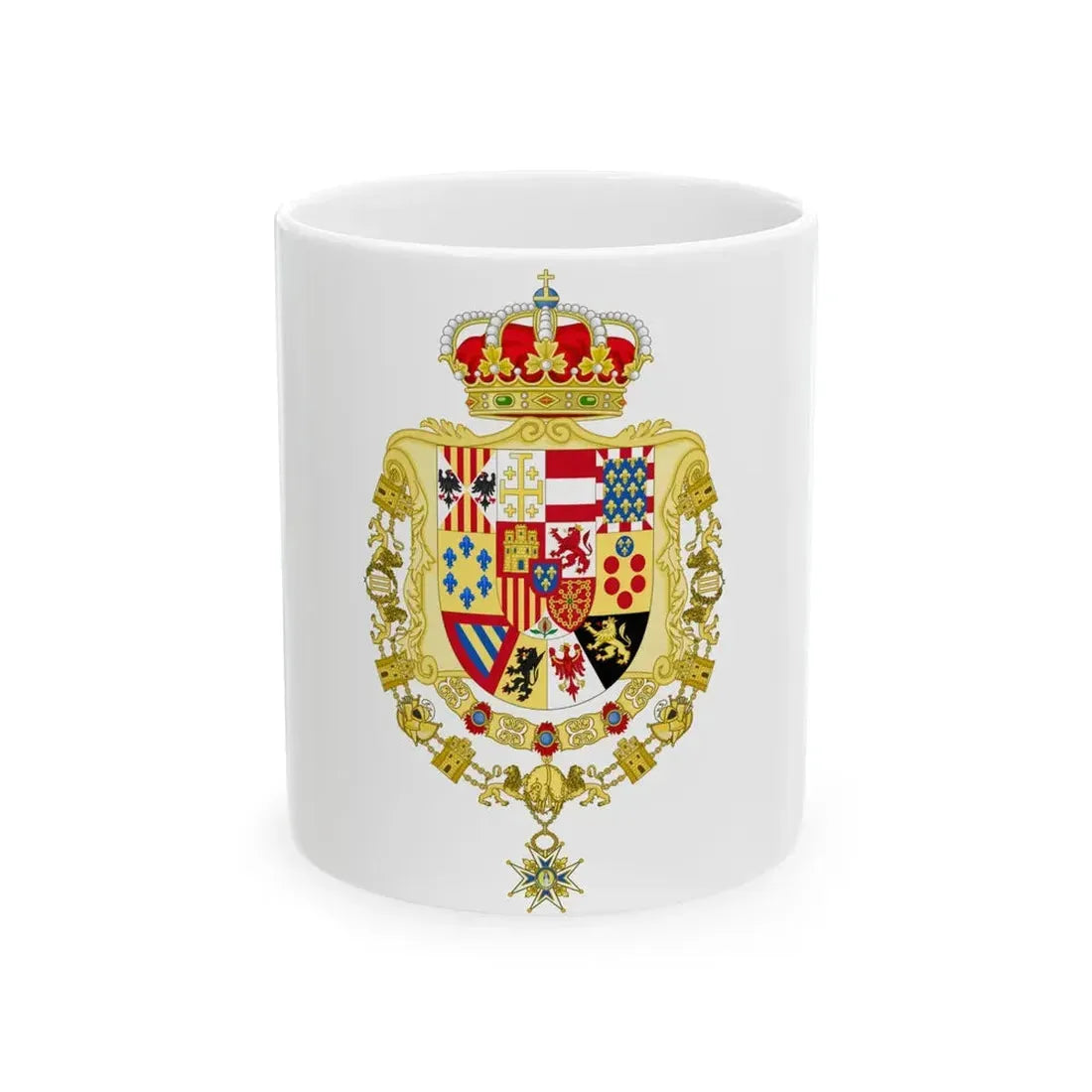 Greater Royal Coat of Arms of Spain (1931) - White Coffee Mug 11oz - Go Mug Yourself