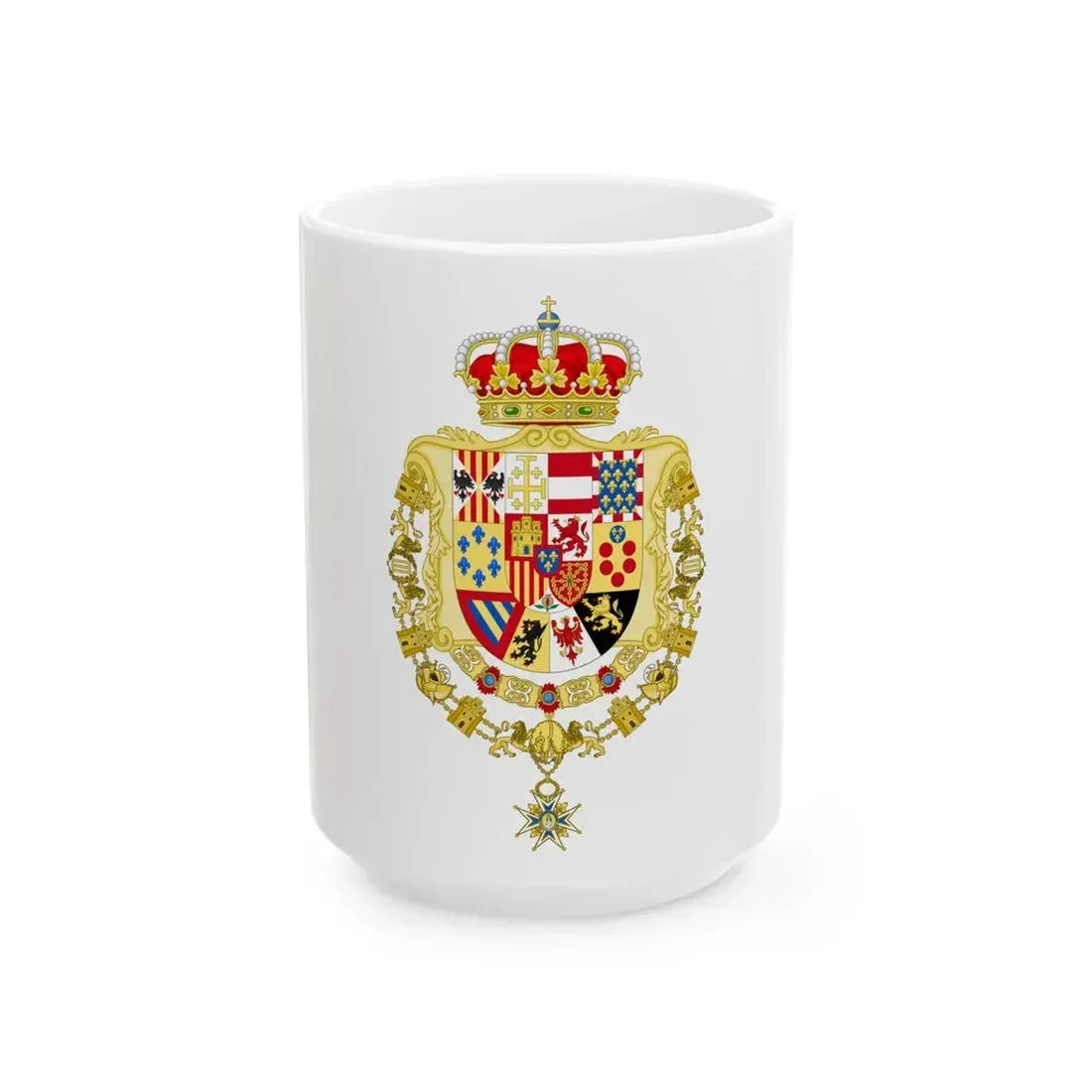 Greater Royal Coat of Arms of Spain (1931) - White Coffee Mug 15oz - Go Mug Yourself