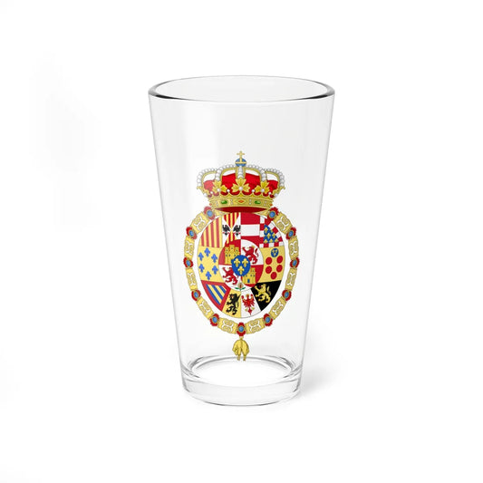 Greater Royal Coat of Arms of Spain c.1883-1931 Golden Fleece Variant (Spain) (Coat of Arms) Pint Glass 16oz 16oz - Go Mug Yourself